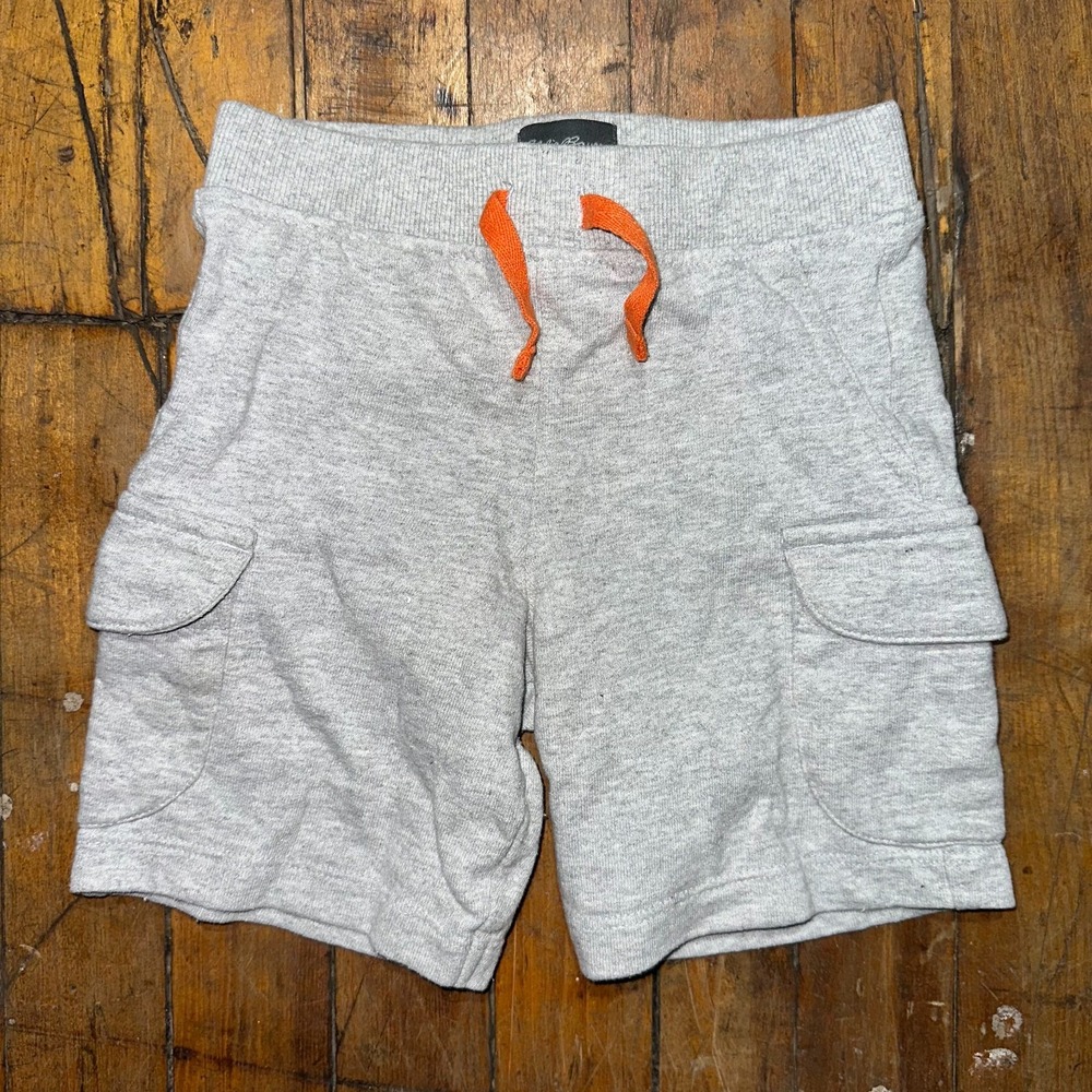 Eddie Bauer Shorts Kids Size 41 Gray Solid Cargo Pocket Elastic Waist Drawstring